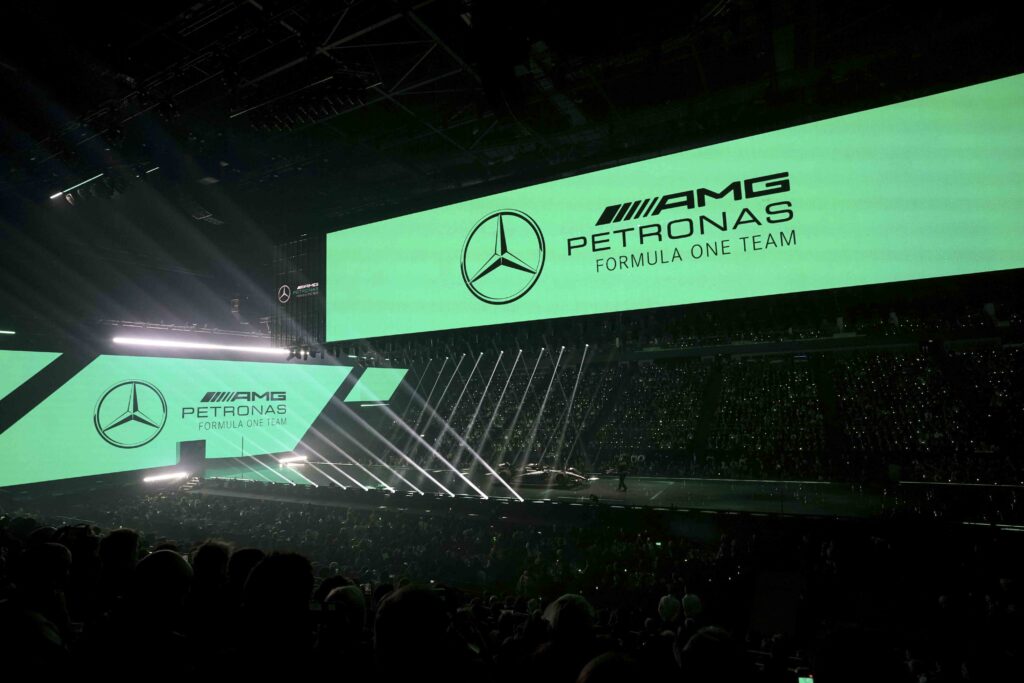 Mercedes livery for the 2025 season is launched during the F1 75 Live launch event at The O2, London. Picture date: Tuesday February 18, 2025.